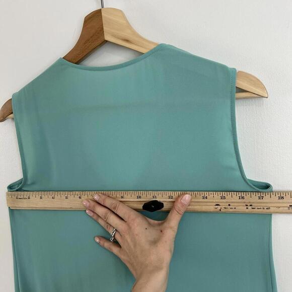 No Brand Women's Small Aqua Blue Sleeveless Hi Low Midi Dress Draped Cover Up - Picture 11 of 12